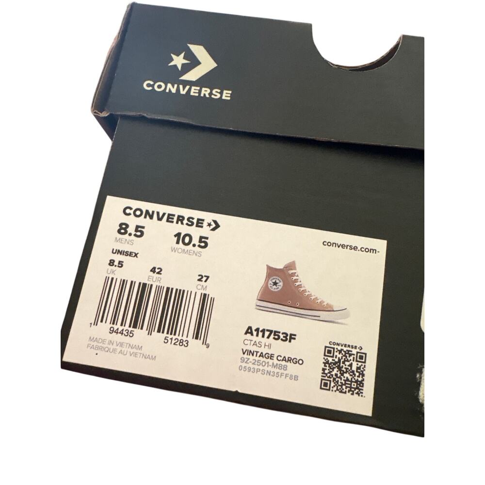 Converse Chuck‎ Taylor All Star CTAS HI Vintage Cargo Brown Unisex M 8.5/ W 10.5 - Picture 8 of 8